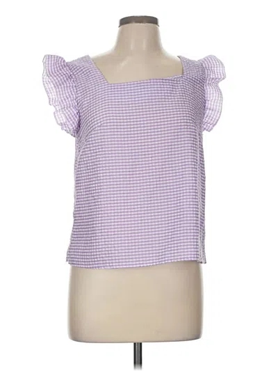Pre-owned Shein Short Sleeve Blouse In Purple