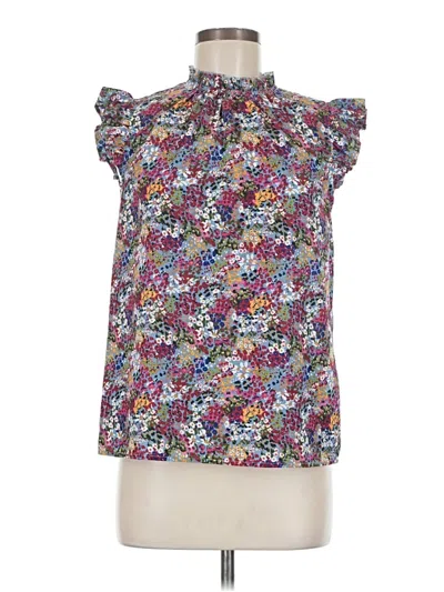 Pre-owned Shein Short Sleeve Blouse In Purple