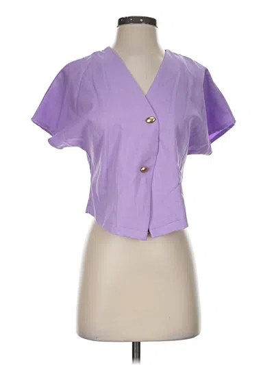 Pre-owned Shein Short Sleeve Blouse In Purple