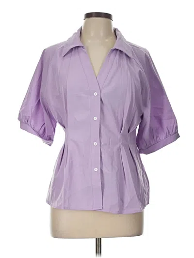 Pre-owned Shein Short Sleeve Blouse In Purple