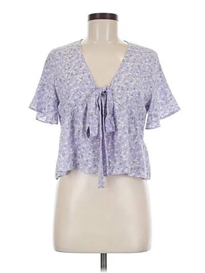 Pre-owned Shein Short Sleeve Blouse In Purple