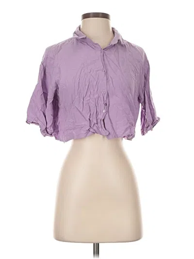 Pre-owned Shein Short Sleeve Blouse In Purple