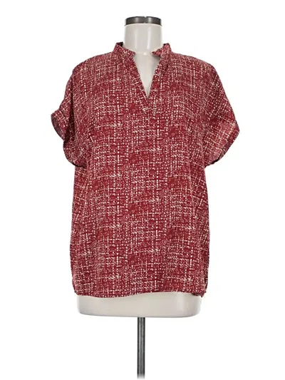 Pre-owned Shein Short Sleeve Blouse In Red