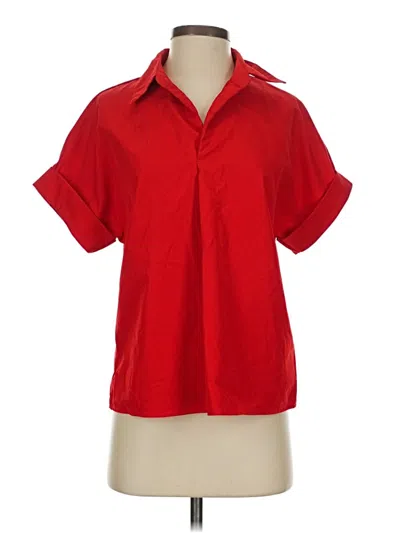 Pre-owned Shein Short Sleeve Blouse In Red