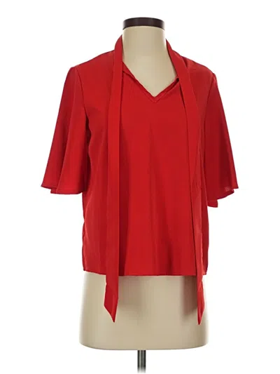 Pre-owned Shein Short Sleeve Blouse In Red