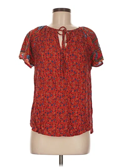 Pre-owned Shein Short Sleeve Blouse In Red