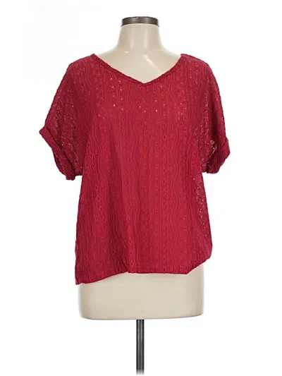 Pre-owned Shein Short Sleeve Blouse In Red