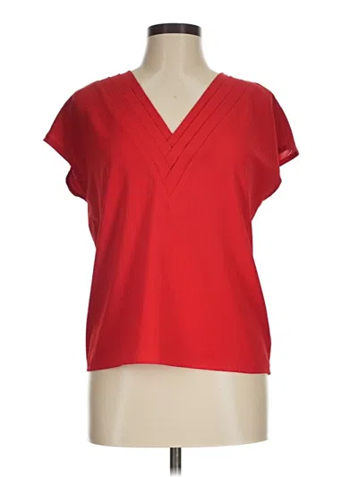Pre-owned Shein Short Sleeve Blouse In Red