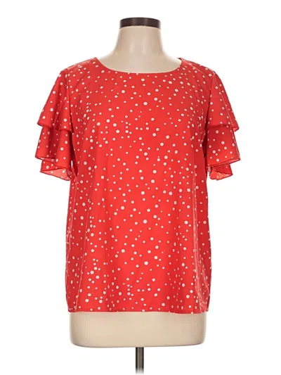 Pre-owned Shein Short Sleeve Blouse In Red