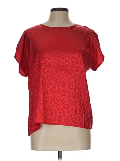 Pre-owned Shein Short Sleeve Blouse In Red