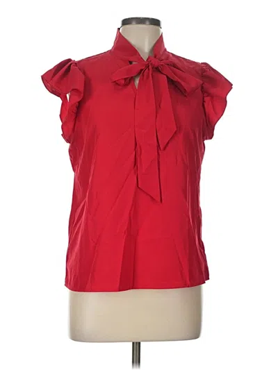 Pre-owned Shein Short Sleeve Blouse In Red