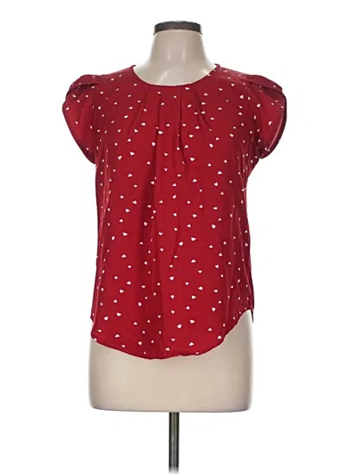 Pre-owned Shein Short Sleeve Blouse In Red