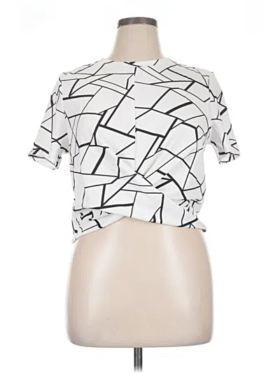Pre-owned Shein Short Sleeve Blouse In Silver