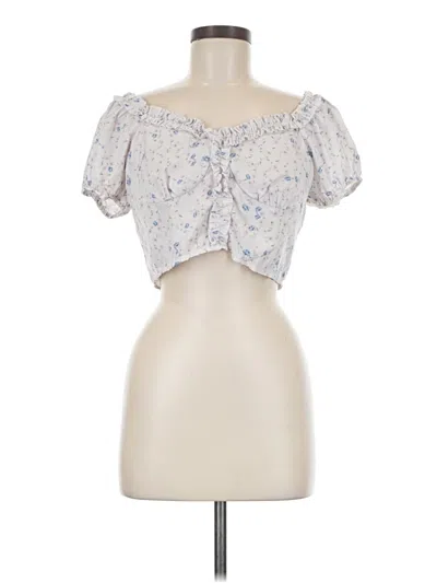 Pre-owned Shein Short Sleeve Blouse In Silver
