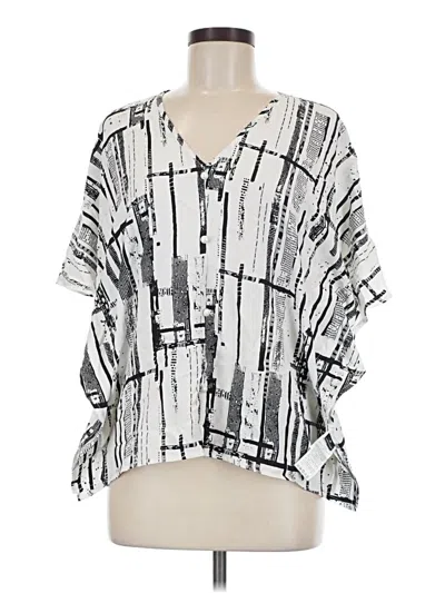 Pre-owned Shein Short Sleeve Blouse In Silver