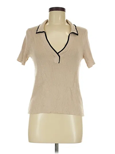 Pre-owned Shein Short Sleeve Blouse In Tan