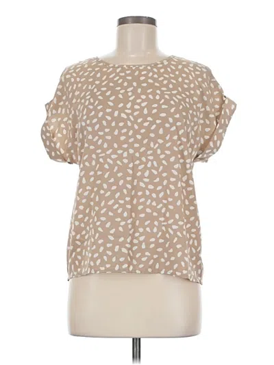 Pre-owned Shein Short Sleeve Blouse In Tan