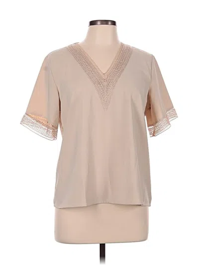 Pre-owned Shein Short Sleeve Blouse In Tan