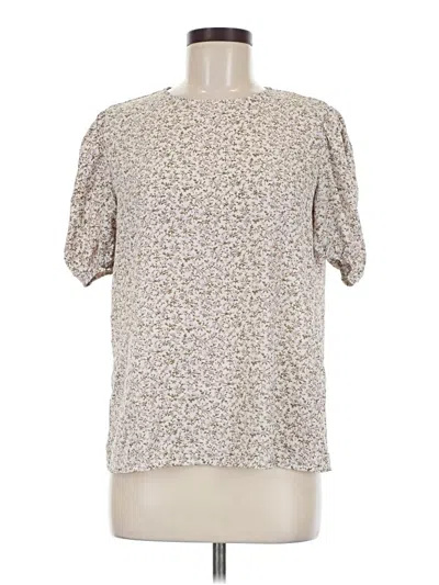 Pre-owned Shein Short Sleeve Blouse In Tan