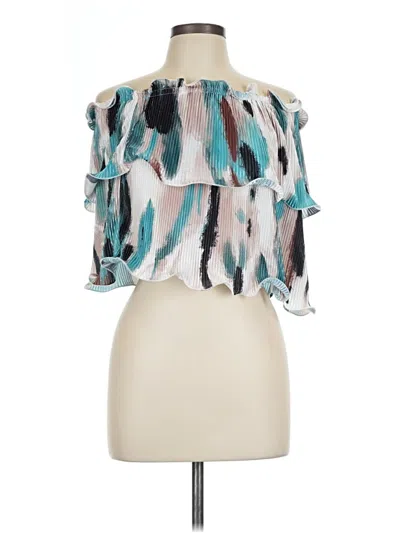 Pre-owned Shein Short Sleeve Blouse In Teal
