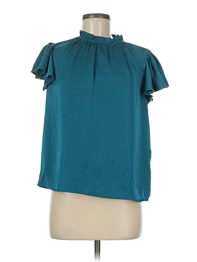 Pre-owned Shein Short Sleeve Blouse In Teal