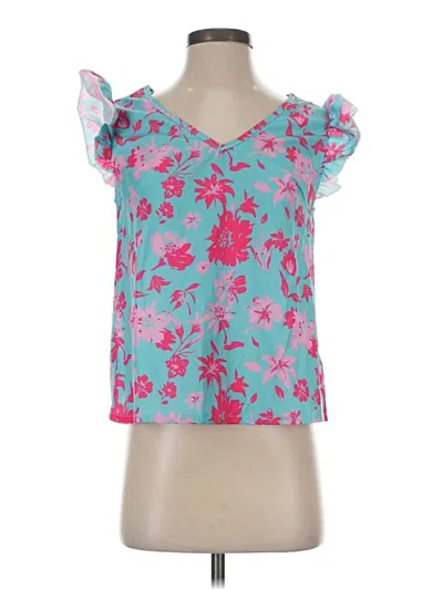 Pre-owned Shein Short Sleeve Blouse In Teal