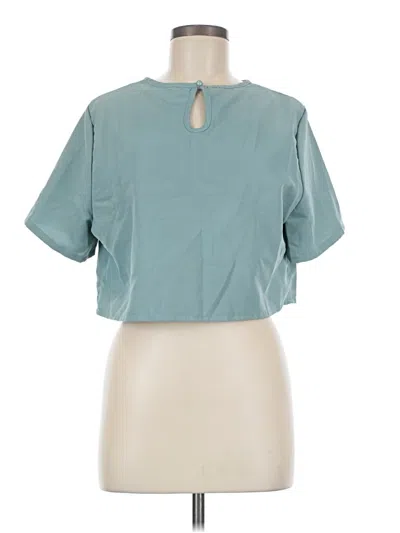 Pre-owned Shein Short Sleeve Blouse In Teal