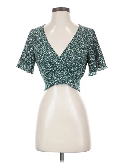 Pre-owned Shein Short Sleeve Blouse In Teal