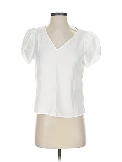 Pre-owned Shein Short Sleeve Blouse In White
