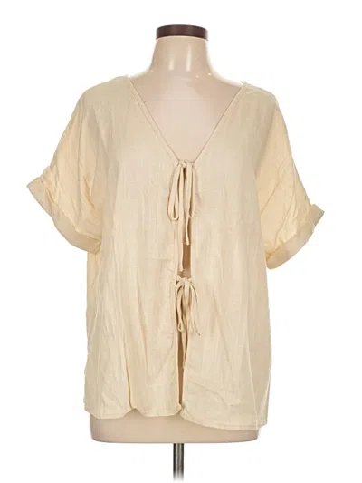 Pre-owned Shein Short Sleeve Blouse In White