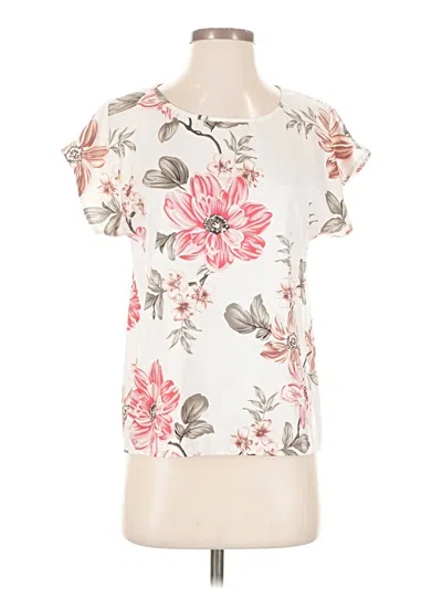 Pre-owned Shein Short Sleeve Blouse In White