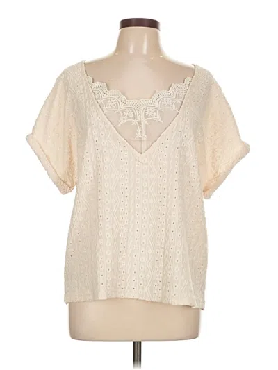 Pre-owned Shein Short Sleeve Blouse In White