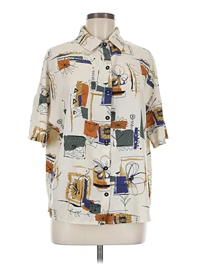 Pre-owned Shein Short Sleeve Blouse In White