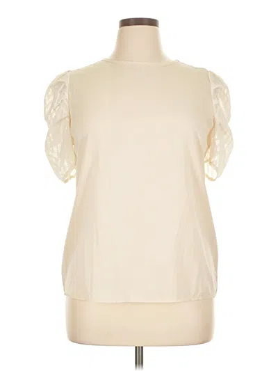 Pre-owned Shein Short Sleeve Blouse In White