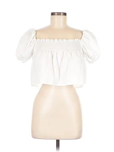 Pre-owned Shein Short Sleeve Blouse In White