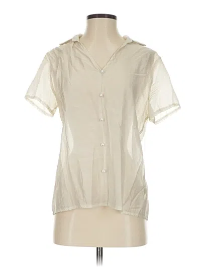 Pre-owned Shein Short Sleeve Blouse In White