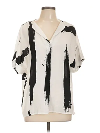 Pre-owned Shein Short Sleeve Blouse In White