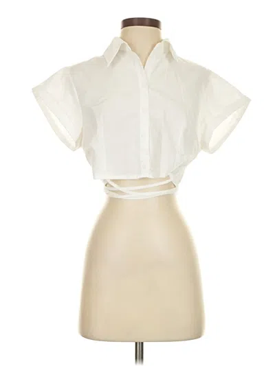 Pre-owned Shein Short Sleeve Blouse In White