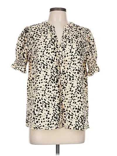 Pre-owned Shein Short Sleeve Blouse In White