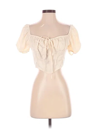 Pre-owned Shein Short Sleeve Blouse In White