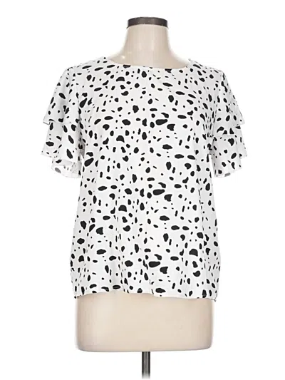 Pre-owned Shein Short Sleeve Blouse In White