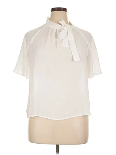 Pre-owned Shein Short Sleeve Blouse In White