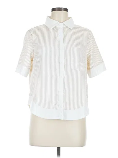 Pre-owned Shein Short Sleeve Blouse In White