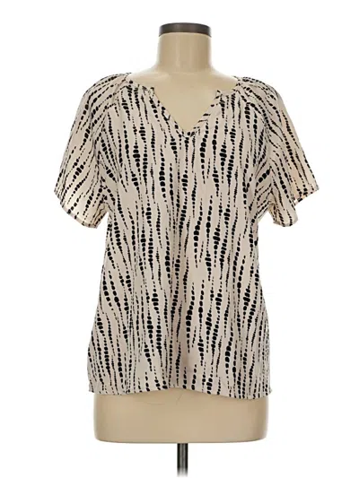 Pre-owned Shein Short Sleeve Blouse In White