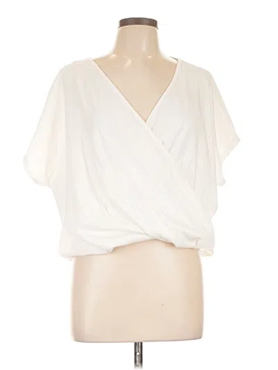 Pre-owned Shein Short Sleeve Blouse In White