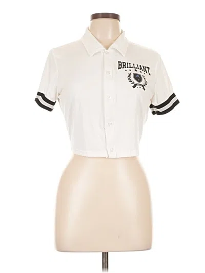 Pre-owned Shein Short Sleeve Blouse In White