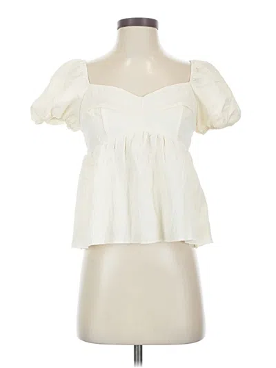 Pre-owned Shein Short Sleeve Blouse In White