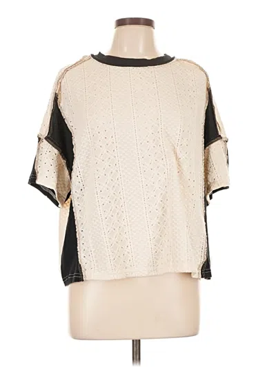 Pre-owned Shein Short Sleeve Blouse In White