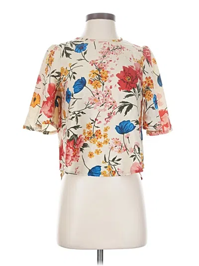 Pre-owned Shein Short Sleeve Blouse In White