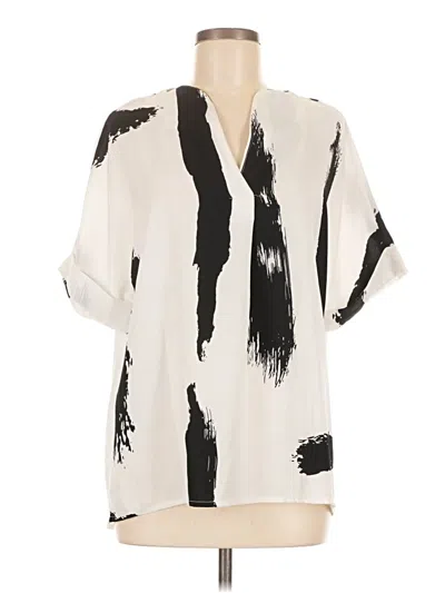 Pre-owned Shein Short Sleeve Blouse In White